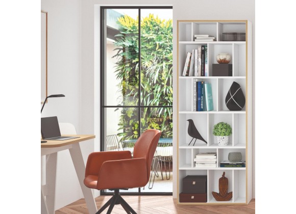 TemaHome Group Shelving Unit 72 in Pure White with Plywood Edge - Lifestyle