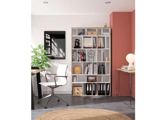TemaHome Group Shelving Unit 108 in Pure White with Plywood Edge - Lifestyle