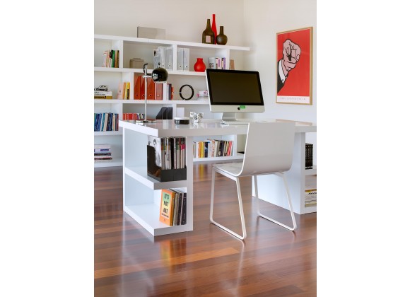 TemaHome Multi 63'' Table Top With Storage Legs in Pure White - Lifestyle
