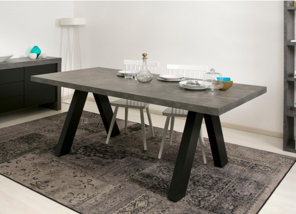 TemaHome Apex Dining Table in Concrete Look & Black - Lifestyle 2