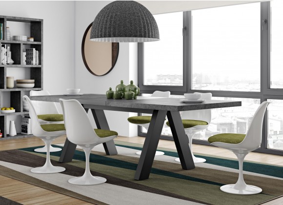 TemaHome Apex Extending Dining Table in Concrete Look & Black - Lifestyle 3