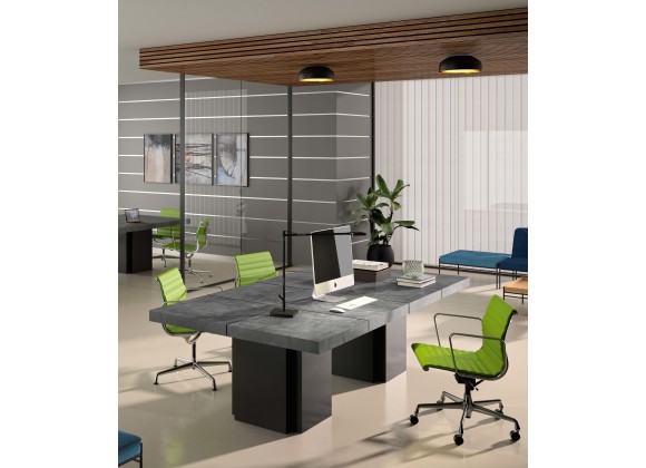 TemaHome Dusk Conference Table in Concrete Look & Pure Black - Lifestyle