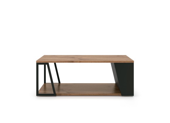 TemaHome Albi Coffee Table in Walnut & Black - Front
