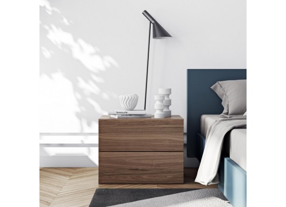 TemaHome Float Night Stand With 2 Drawers in Walnut - Lifestyle