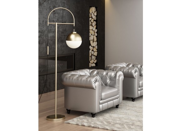 Zuo Modern Waterloo Floor Lamp White And Bronze - Lifestyle