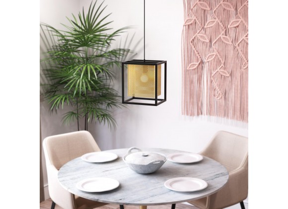Zuo Modern Yves Ceiling Lamp Gold And Black - Lifestyle