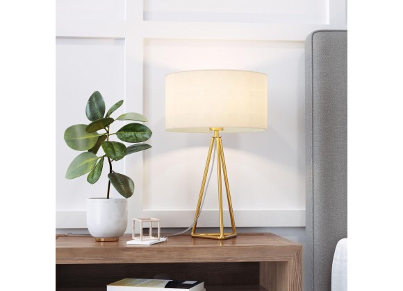 Zuo Modern Sascha Table Lamp White And Brass - Lifestyle