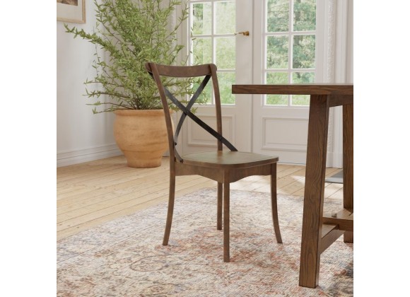 Alpine Furniture Arendal Side Chairs In Burnished Dark Oak - Lifestyle