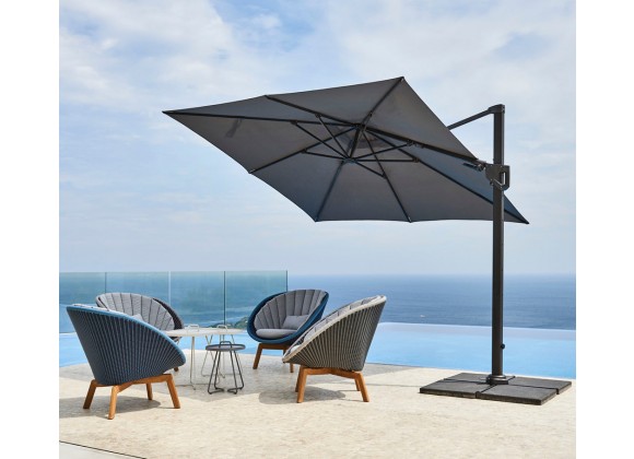 Cane-Line Hyde Luxe Tilt Parasol 118.2 x 118.2 Inches, Aluminium