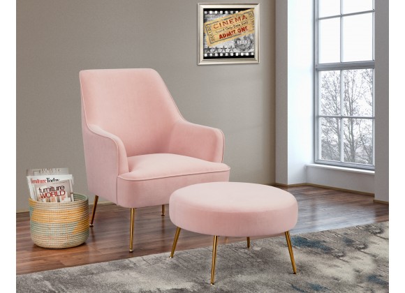 Alpine Furniture Rebecca Footstool, Pink- Lifestyle