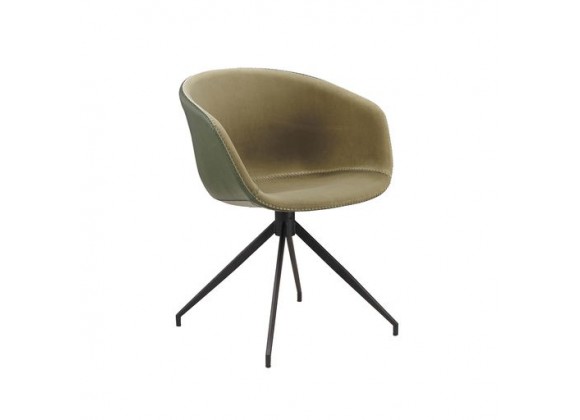 Bellini Modern Living Charles Dining Chair in Green - Front Side Angle