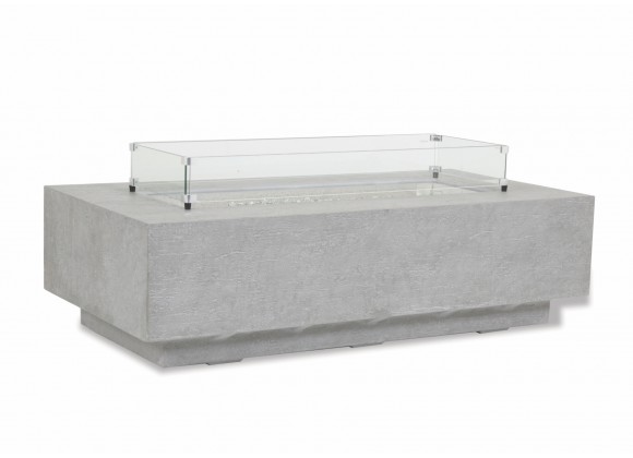Gravelstone Rectangular Fire Table - Front Side Angle