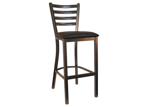 H&D Seating Ladder Back Silver Vein Finished Metal Barstool