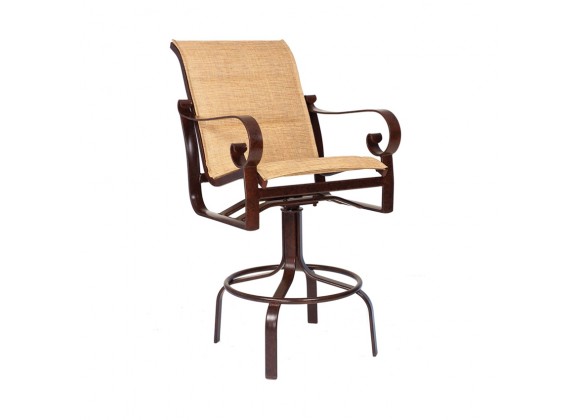 Woodard Belden Padded Sling Swivel Bar Stool