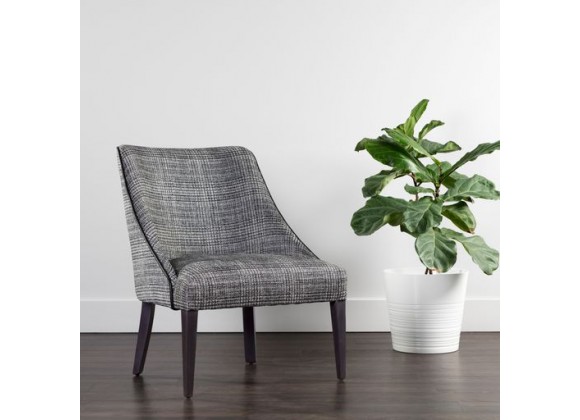 Sunpan Ragona Lounge Chair Grey Oak-Naya Check Black - Lifestyle
