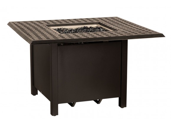 Woodard Thatch Square Chat Height Fire Table