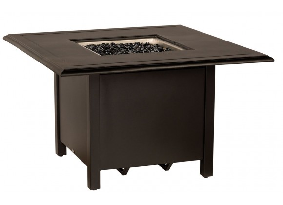 Woodard Solid Cast 42" Square Chat Height Fire Table