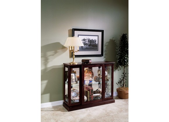Pulaski Furniture Lighted 1 Shelf Console Display Cabinet in Cherry Brown 5