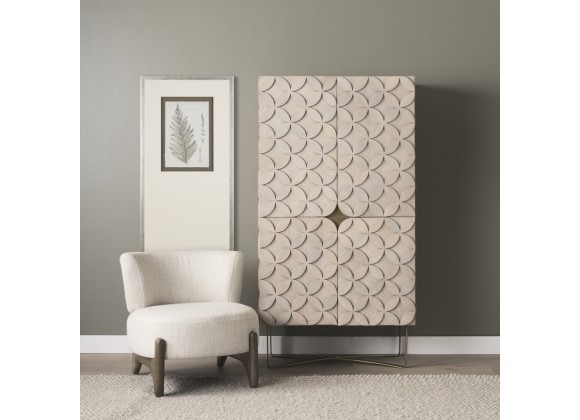 Mercana Excelsior II 68.1" H Light Brown Wood Gold Iron Base Storage Cabinet