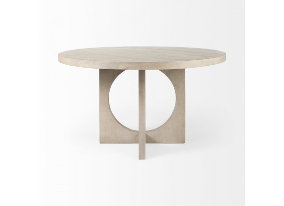 Mercana Liesl 54.L x 54.0W x 30.0H Barely Gray Finished Wood With Circular Top Dining Table 1