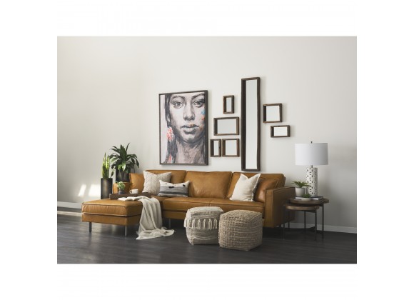 Mercana Marquisa (Set of 2) 22.5L x 22.5W x 20.8H Light Brown Wood With Black Metal Base Nesting Side Tables