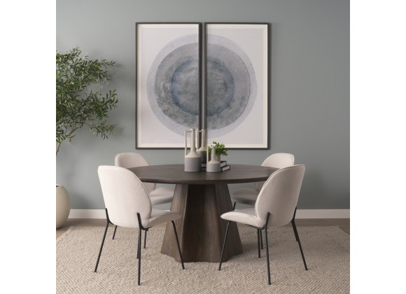 Mercana Inala White Fabric Seat Black Metal Frame Dining Chair Set