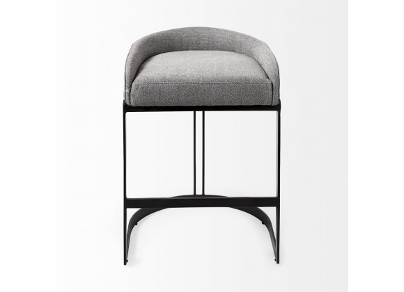 Mercana Hollyfield II Gray Fabric Seat W/ Gray Metal Base Counter Stool Front