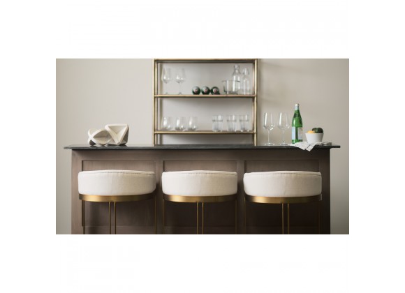 Mercana Hollyfield II Cream  Fabric Seat W/ Gold Metal Base Bar Stool 3