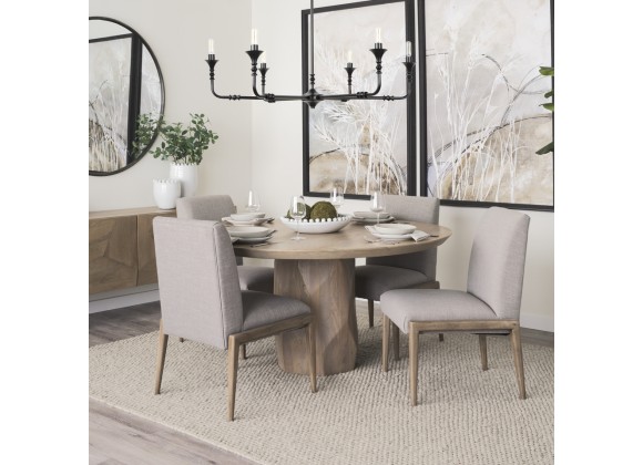 Mercana Palisades Gray Upholstery With Solid Wood Armless Dining Chair