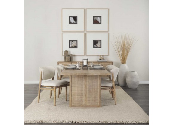 Mercana Grier 84L Light Brown Wood w/ Cane Dining Table