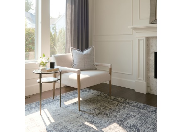 Mercana Palisades Cream Upholstery With Solid Wood Accent Chair