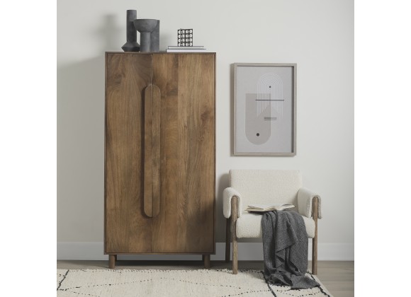 Mercana Astrid 36.0L x 17.0W x 70.0H Medium Brown Solid Wood Armoire