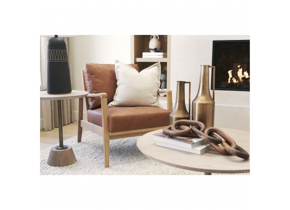 Mercana Raeleigh Tan Faux Leather Accent Chair