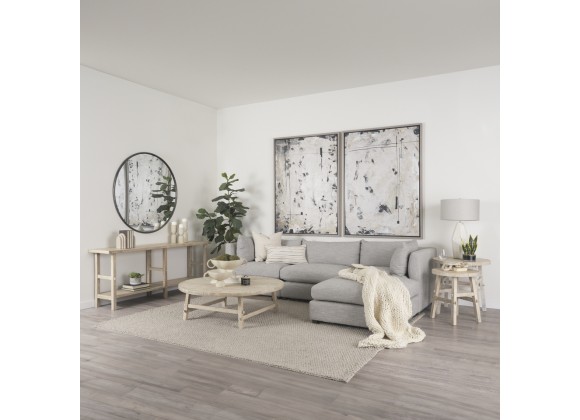 Mercana Rosie 48.0L x 48.0W x 16.0H Round Blonde Wood Coffee Table