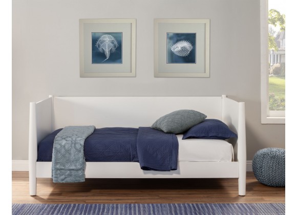 Alpine Furniture Flynn Mid Century Modern Twin Size Day Bed in White - Lifestyle