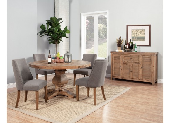 Alpine Furniture KensingtonSet of 2 Upholstered Parson Chairs in Dark Grey - Lifestyle