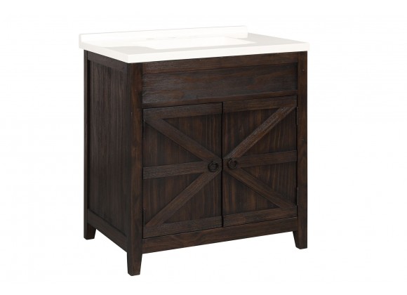 Crawford and Burke Cartaxo 31" Dark Brown Bathroom Vanity, Front Angle