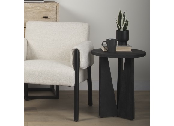 Mercana Mattius Black Wood Accent Table 2