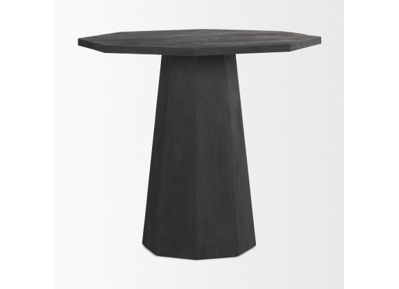 Mercana Maxine Hexagonal Black Wood Foyer Table
