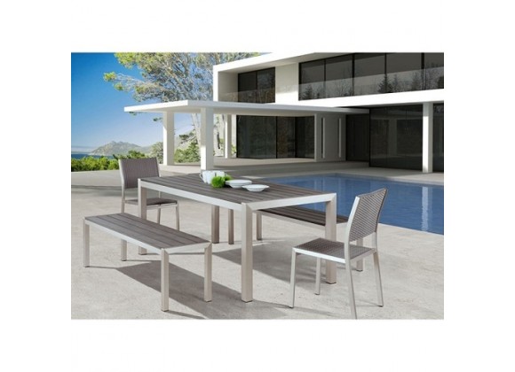 Zuo Modern Metropolitan Double Bench Brushed Aluminum