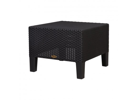 Magnolia Black Rattan Side Table - Angled