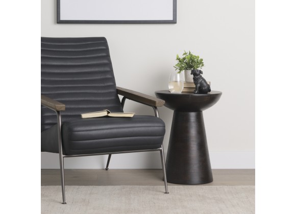 Mercana Novell Dark Brown Wood Pedestal Accent Table 4