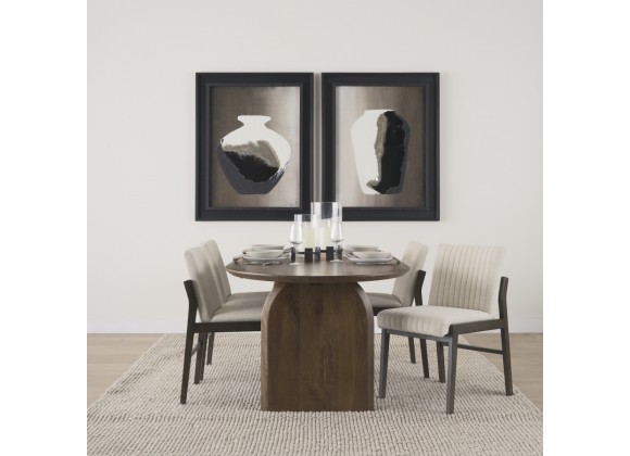 Mercana Isla Oval Dining Table With Dark Brown Wood Top & Arched Legs 2