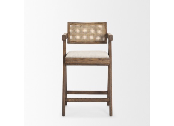 Mercana Indie Medium Brown With Cane Counter Stool Front