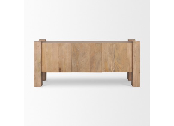 Mercana Beth Light Brown Wood w/ 3 Doors Sideboard Front