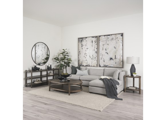 Mercana Romi Dark Brown Wood With Bottom Shelf Oval Coffee Table