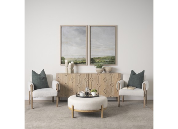Mercana Heera Light Brown Diamond w/ Shelf Motif Sideboard
