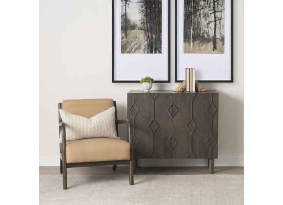 Mercana Heera Dark Brown Diamond Motif w/ Shelf Accent Cabinet 