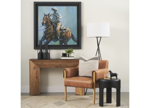Mercana Riya Solid Black Wooden Stool 2