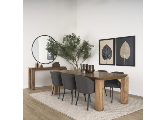 Mercana Sapphira Brown Wood Tapered Top Rectangular Dining Table